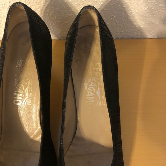 Salvatore Ferragamo Heels Pumps Black Leather 9 - Picture 4 of 7